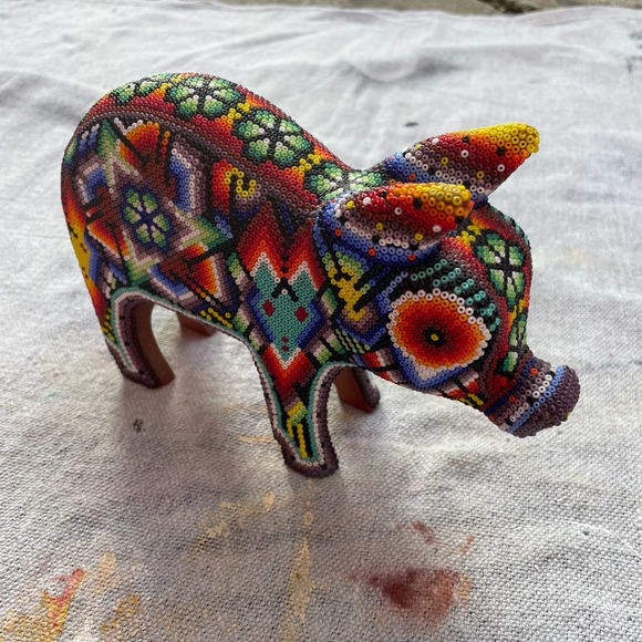 Other - Huichol beaded Pig Figurine collectible figure